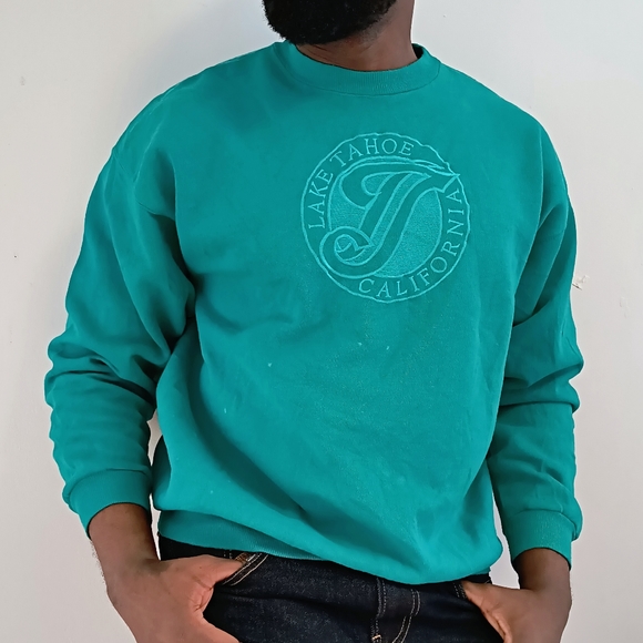 Vintage 80s Lake Tahoe California  Crewneck Sweatshirt by Hanes - Picture 1 of 8